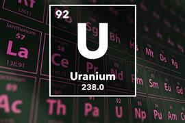 Periodic table of the elements – 92 – Uranium