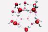 Digital image of water molecules exhibiting an usually strong hydrogen bond