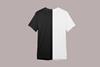 Half black and half white T shirt